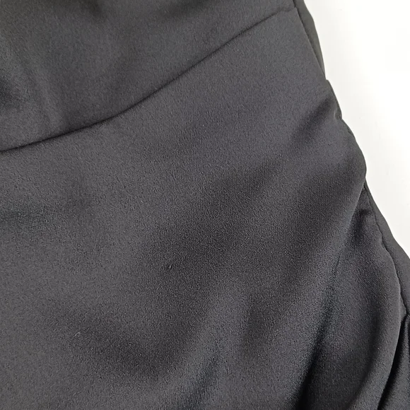 Alieva Maya Draped Corset Mini Dress Size L Women Long Sleeve Silk Satin Black - Picture 10 of 14